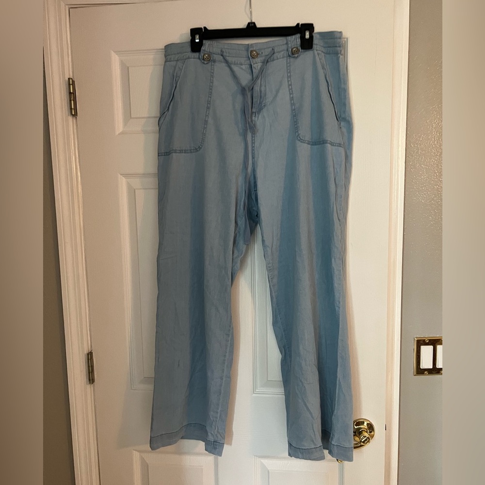 Torrid First At Fit Wide Leg Chambray Pants